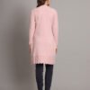 Women's Pink Knitted Sweater Dress with Floral Appliqué & Scallop Hem – Winter Jumper