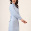 Sky Blue Textured Knit Jumper Dress for Women – Winter Collection