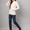 Women's Off-White Cable Knit Mid-Length Winter Top
