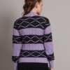 Lavender & Black Knit Short-Length Winter Sweater Top