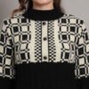 Black & Ivory Modern Nordic Short-Length Winter Sweater Top