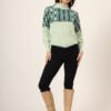 Pistachio & Navy Knit Short-Length Winter Sweater Top
