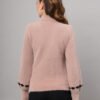 Dusty Mauve & Black Knit Short-Length Winter Sweater Top
