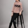 Dusty Mauve & Black Knit Short-Length Winter Sweater Top