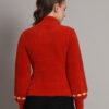 Rust & Cream Knit Short-Length Winter Sweater Top