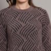 Dusty Mauve & Black Knit Short-Length Winter Sweater Top