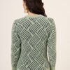Pistachio & Navy Knit Short-Length Winter Sweater Top