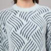 Sky Blue & Navy Knit Short-Length Winter Sweater Top
