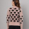 Dusty Mauve & Black Knit Short-Length Winter Sweater Top