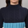 Navy, Blue & White Knit Short-Length Winter Sweater Top