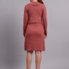 J6_DRUST_01_2 Women's Rose Pink Ribbed Knit Winter Jumper Dress