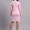 Women's Light Pink Ribbed Knit Winter Jumper Dress