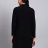 J7_BLACK_01_3 Women's Black Knit Winter Dress with White Geometric Embroidery