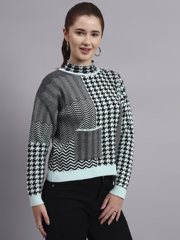Premium Acrylic Wool Women’s Knitted Top & Sweater – Mint Green
