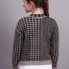 Turtle Neck Houndstooth Design Premium Acrylic Wool Women Knitted Top & Sweater
