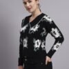 S14_BLACK_01_4-min Flower Matrix Design With Premium Acrylic Wool Women Black Knitted Top Sweater