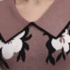 Spread Collar Flower Matrix Design | Premium Acrylic Wool Women Mauve Top Sweater