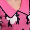 S14_PINK_01_6-min Spread Collar Flower Matrix Design | Premium Acrylic Wool Women Pink Knitted Top Sweater