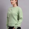 S17_LIGHTGREEN_01_4 Embroidered Floral Texture Crew Neck | Premium Acrylic Wool Light Green Knitted Sweater