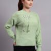 S17_LIGHTGREEN_01_5 Embroidered Floral Texture Crew Neck | Premium Acrylic Wool Light Green Knitted Sweater