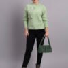 S17_LIGHTGREEN_01_7 Embroidered Floral Texture Crew Neck | Premium Acrylic Wool Light Green Knitted Sweater