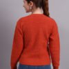 S17_RUST_01_3 Embroidered Floral Texture | Premium Acrylic Wool Rust Knitted Sweater