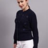 Button-Down Daisy Embroidered Knit Cardigan | Premium Acrylic Wool Women Sweater