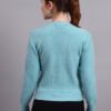 Daisy Embroidered Knit Cardigan | Premium Acrylic Wool Cool Green Women Sweater