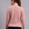 Daisy Embroidered Knit Cardigan | Premium Acrylic Wool Peach Women Sweater