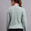 Daisy Embroidered Knit Cardigan | Premium Acrylic Wool Pista Green Women Sweater
