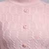 Textured Button-Down Ribbed | Premium Acrylic Wool Light Onion Pink Women Sweater