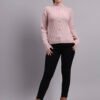 Textured Button-Down Ribbed | Premium Acrylic Wool Light Onion Pink Women Sweater