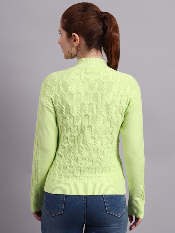 Textured Button-Down Ribbed Crew Neck Knit Cardigan Premium Acrylic Wool Women Sweater