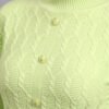 Textured Button-Down Ribbed Crew Neck Knit Cardigan Premium Acrylic Wool Women Sweater
