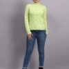 Textured Button-Down Ribbed Crew Neck Knit Cardigan Premium Acrylic Wool Women Sweater