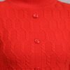 Textured Button-Down Ribbed Crew Neck | Premium Acrylic Wool Rust Sweater
