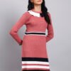 partnerimages_0cb49e59_J10_ONION_01_5 Women's Onion Pink Ribbed Knit Winter Dress with Navy Scalloped Collar & Border