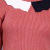 partnerimages_4a2c5ffd_J10_ONION_01_6 Women's Onion Pink Ribbed Knit Winter Dress with Navy Scalloped Collar & Border