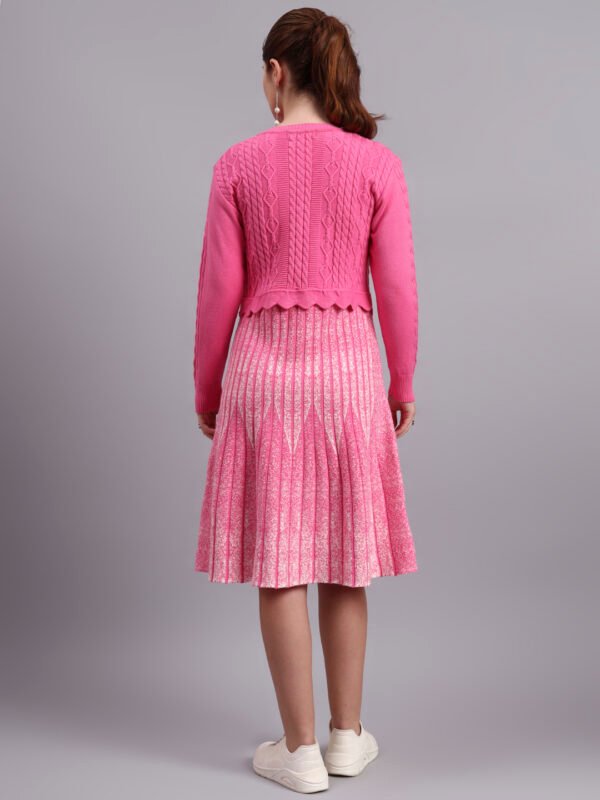 partnerimages_76d36c61_J5_DPINK_01_2 Pearl Button Cable Knit Fit & Acrylic Wool Pink Women Jumper Dress