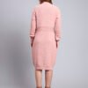 Women's Peach Textured Knit Midi Winter Dress with Pocket