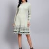 partnerimages_a9965ffa_J9_PISTA_01_1 Women's Pista Green Knit Winter Dress with Pattern Hem and Button Front