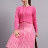 partnerimages_b3f72f99_J5_DPINK_01_6 Pearl Button Cable Knit Fit & Acrylic Wool Pink Women Jumper Dress