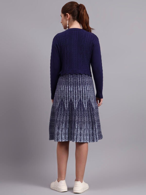 partnerimages_d0b44795_J5_NAVY_01_3 Pearl Button Cable Knit Fit | Acrylic Wool Navy Blue Women Jumper Dress