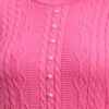 Women’s pink cable knit acrylic wool fit & flare jumper dress with pearl buttons and pleated skirt Women’s pink cable knit acrylic wool fit & flare jumper dress with pearl buttons and pleated skirt