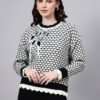 Round Neck Blocked Design With Premium Acrylic Wool Women Knitted Top & Sweater
