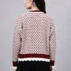 S20_MAROON_01_2 Round Neck Blocked Design With Premium Acrylic Wool Women Knitted Top & Sweater