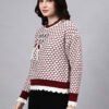 S20_MAROON_01_3 Round Neck Blocked Design With Premium Acrylic Wool Women Knitted Top & Sweater