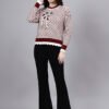 S20_MAROON_01_6 Round Neck Blocked Design With Premium Acrylic Wool Women Knitted Top & Sweater