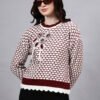 S20_MAROON_01_7 Round Neck Blocked Design With Premium Acrylic Wool Women Knitted Top & Sweater