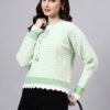 Round Neck Blocked Design With Premium Acrylic Wool Women Knitted Top & Sweater